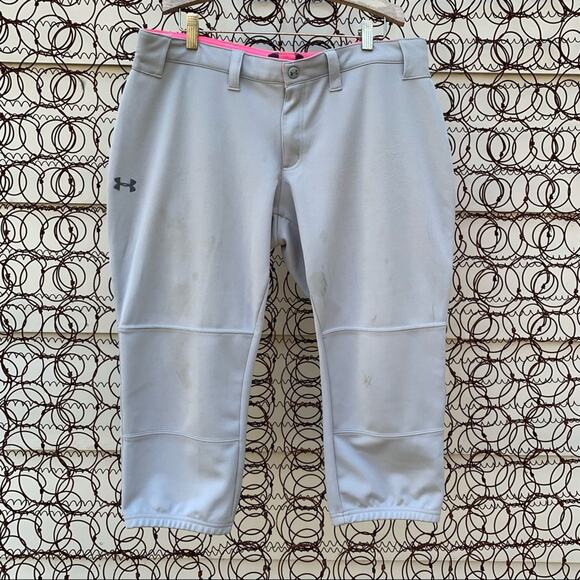 Under Armour gray softball pants LARGE - Picture 1 of 7